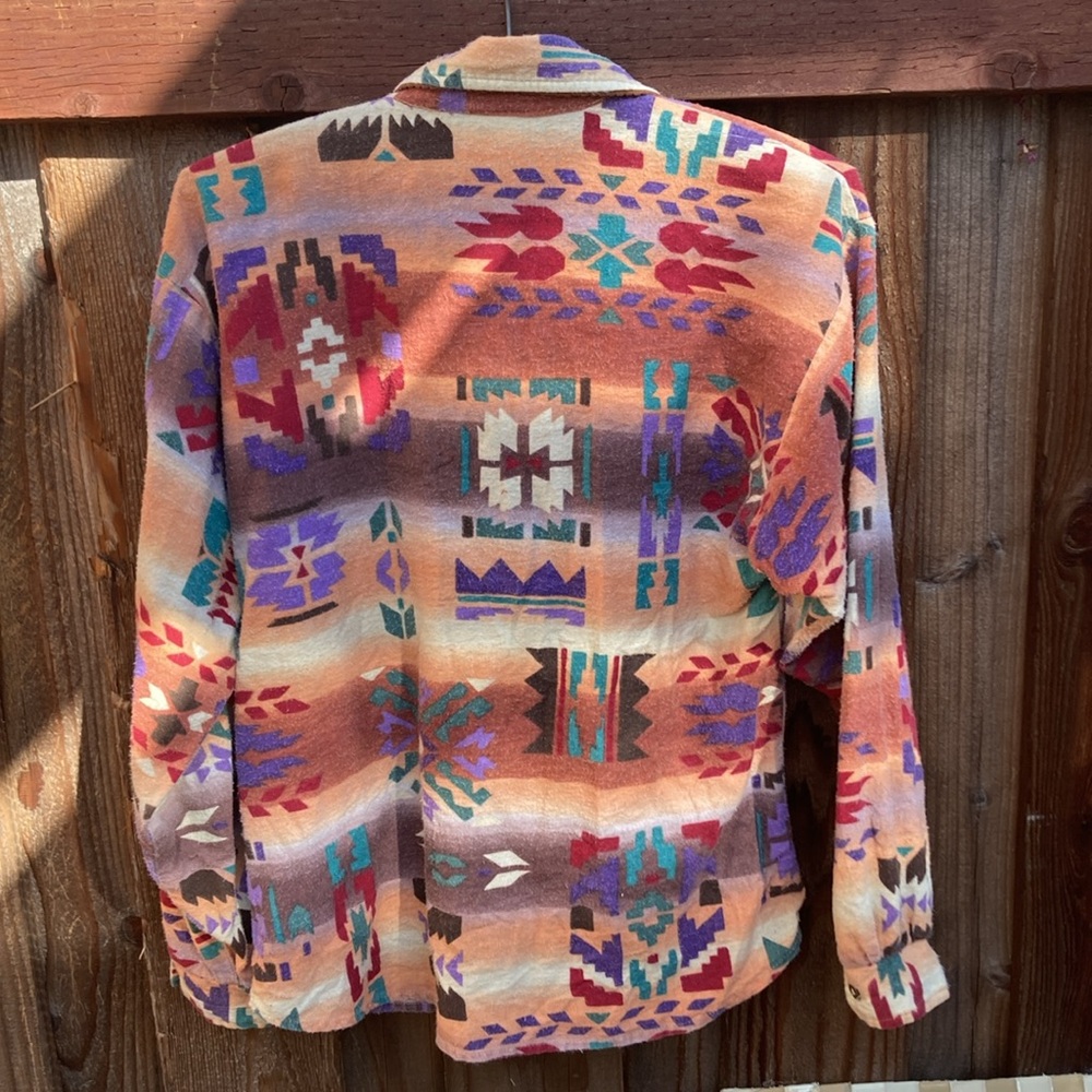 Vintage Roper Southwestern print flannel shirt - Picture 2 of 11